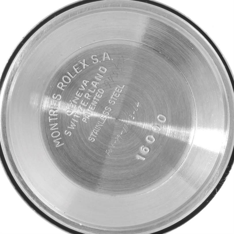 This is an interior view of the back case of a Vintage Collection model by Rolex.