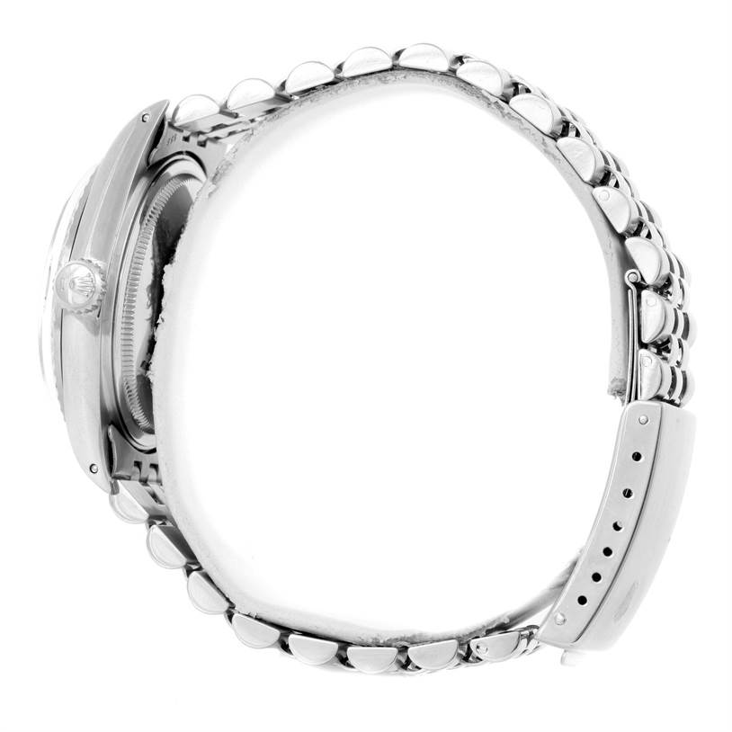 The image shows a side view of the Rolex Vintage Collection 16030 Men's Stainless Steel White Dial 16030 Men's Stainless Steel White Dial model, highlighting its bracelet and clasp.