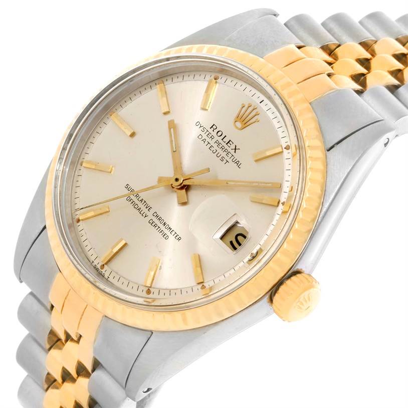 Rolex Datejust Vintage Mens Stainless Steel 14K Yellow Gold Watch 1601 ...