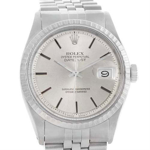 Photo of Rolex Datejust Vintage Mens Stainless Steel Silver Dial Watch 1603