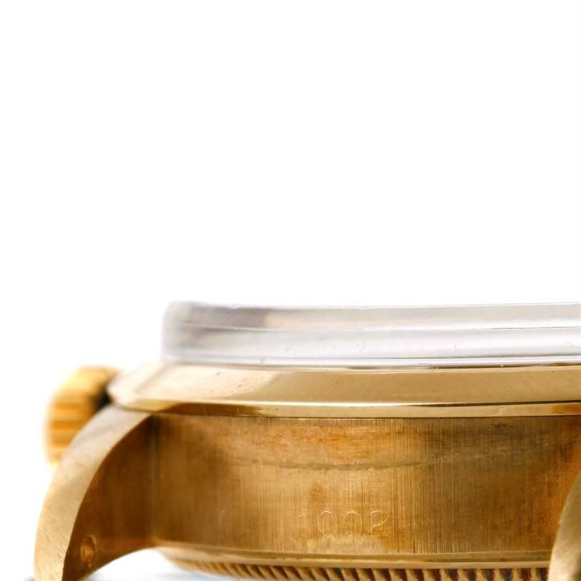 This image shows a side view of the casing and crown of a Vintage Collection Rolex watch.