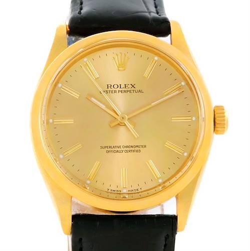 Photo of Rolex Oyster Perpetual Vintage Mens 14K Yellow Gold Watch 1002