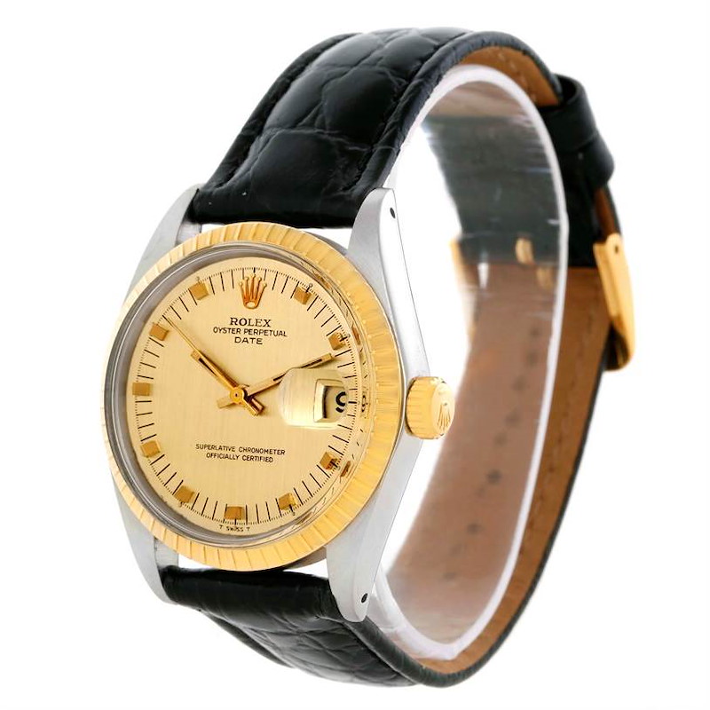 Rolex Date 14k Yellow Gold Vintage Mens Watch Year 1969 SwissWatchExpo