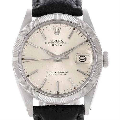 Photo of Rolex Date Mens Stainless Steel Vintage Silver Dial Watch 1501