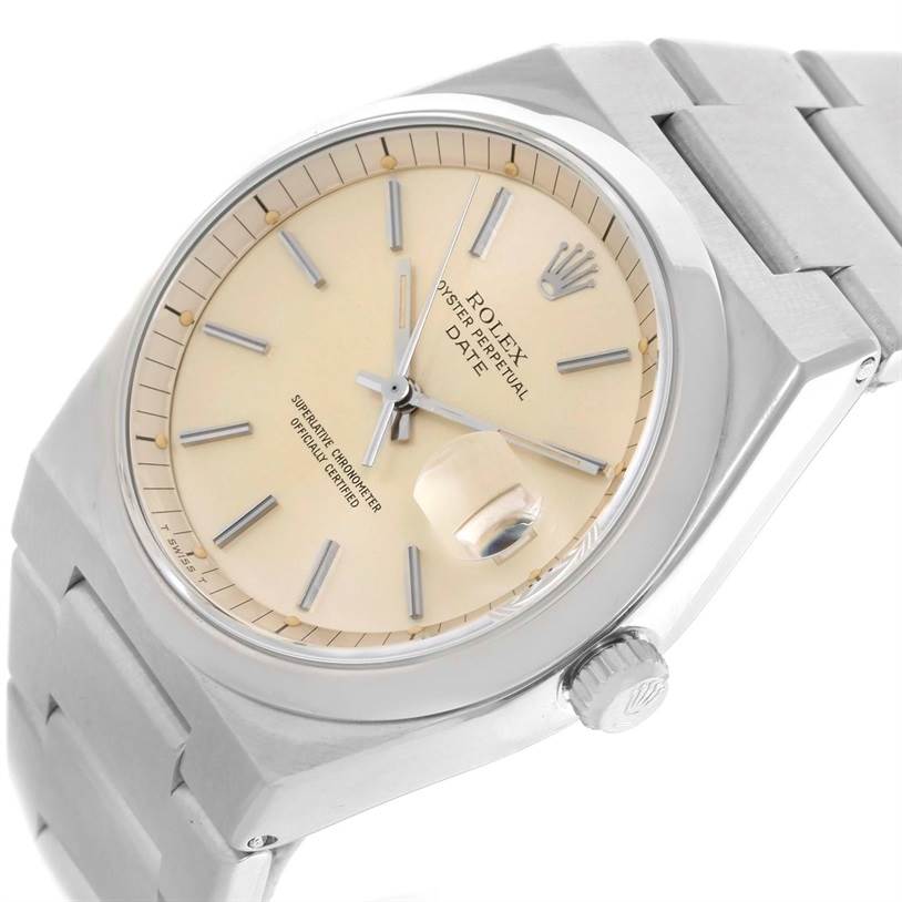 The image shows the Rolex Vintage Collection 1530 Men's Stainless Steel Silver Dial 1530 Men's Stainless Steel Silver Dial watch from a three-quarter angle, highlighting its dial, bezel, crown, and bracelet.