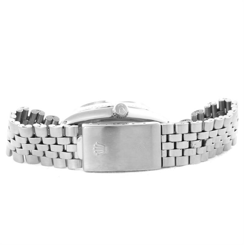 This image shows the Vintage Collection Rolex watch from the back, focusing on the watch clasp and bracelet.