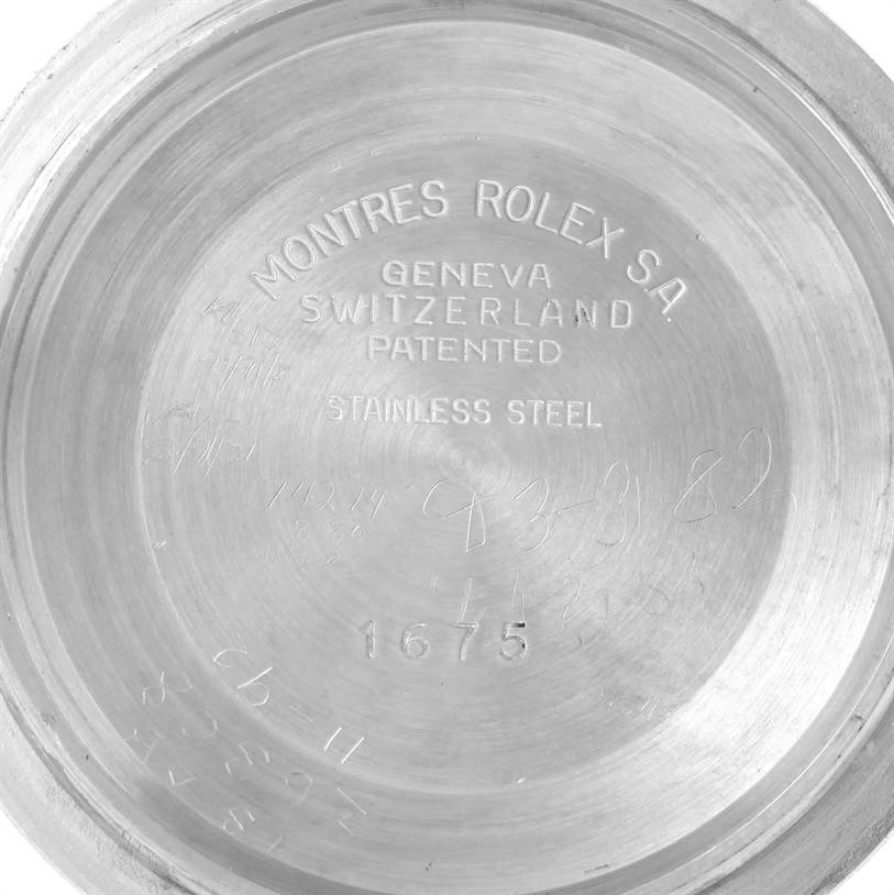 This image shows the interior of the case back for the Vintage Collection model by Rolex.