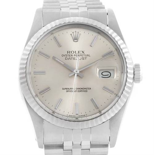 Photo of Rolex Datejust Vintage Mens Steel 18K White Gold Watch 16014