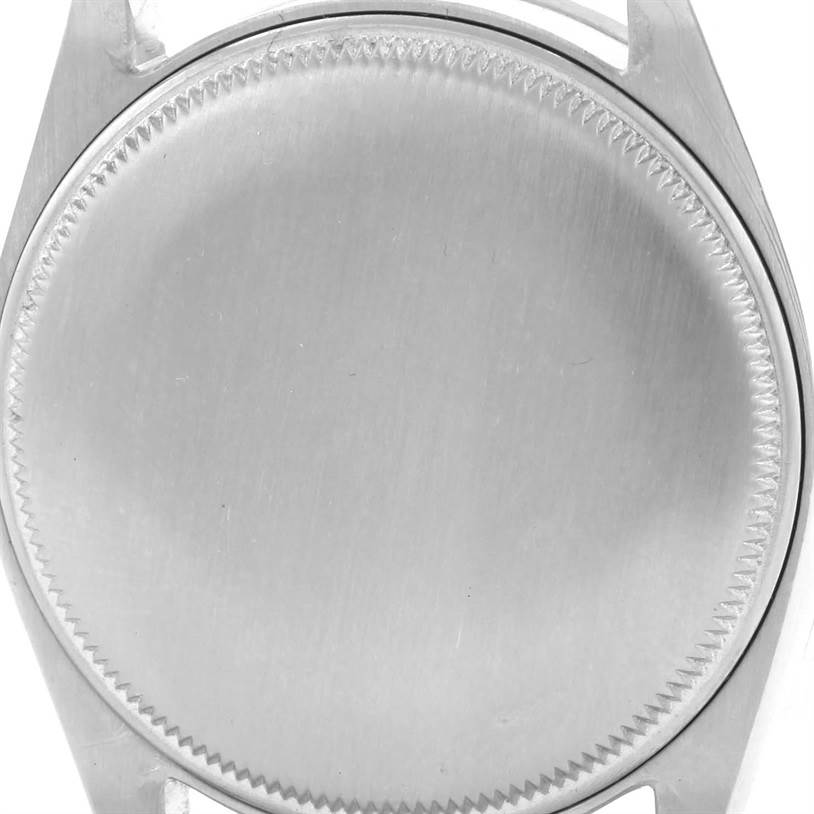 This is the back case of a Rolex Vintage Collection 1007 Men's Stainless Steel Silver Dial 1007 Men's Stainless Steel Silver Dial model, shown from a direct angle.