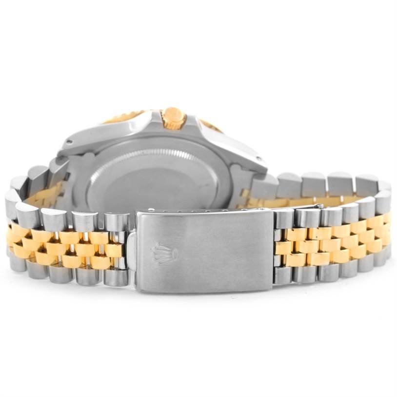 The image shows the case back and bracelet of a Rolex Vintage Collection 16753 Men's Stainless Steel Black Dial 16753 Men's Stainless Steel Black Dial model, viewed from the back.