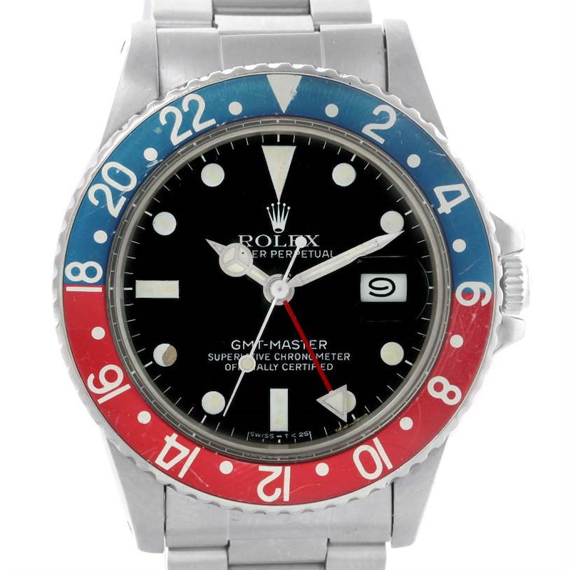 Rolex GMT Master Vintage Steel Mens Watch 16750 Year 1982 SwissWatchExpo