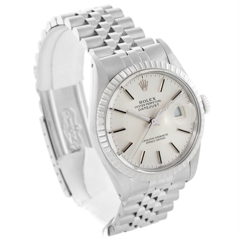 The Vintage Collection Rolex watch is shown at a 3/4 angle, featuring the face, bezel, crown, and bracelet.
