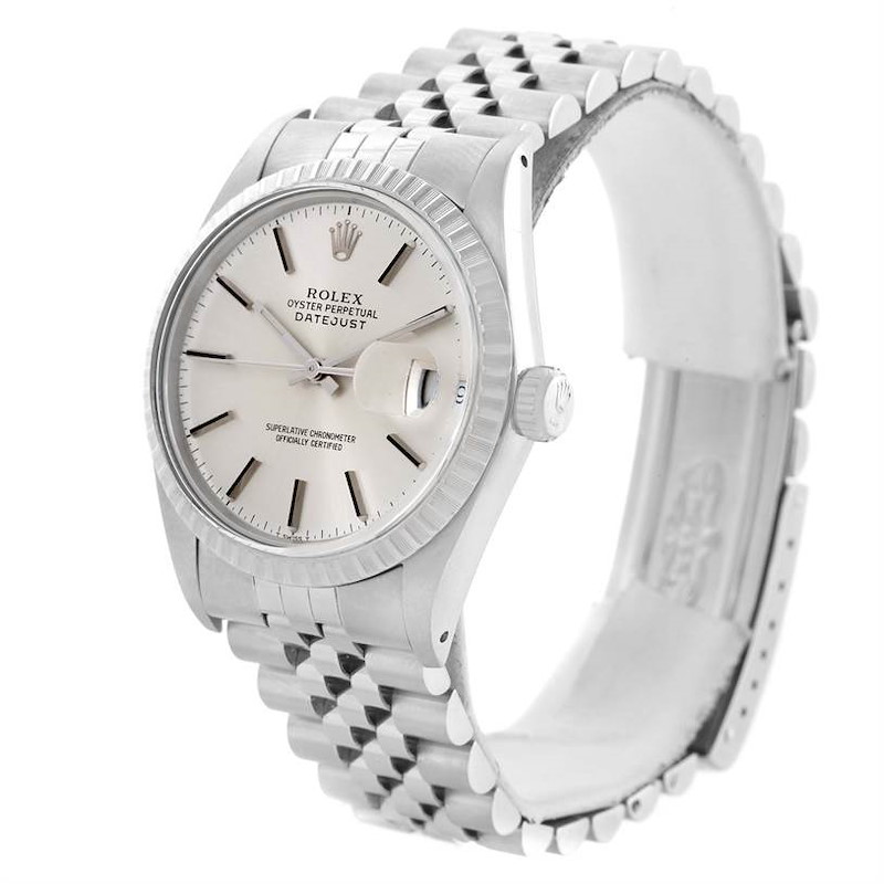 Rolex Datejust Stainless Steel Silver Dial Vintage Mens Watch 16030 SwissWatchExpo