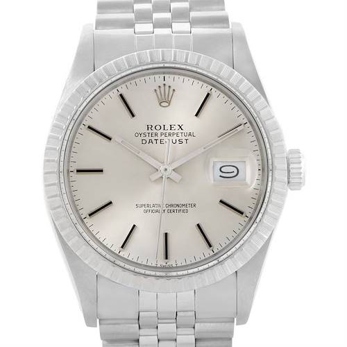 Photo of Rolex Datejust Stainless Steel Silver Dial Vintage Mens Watch 16030