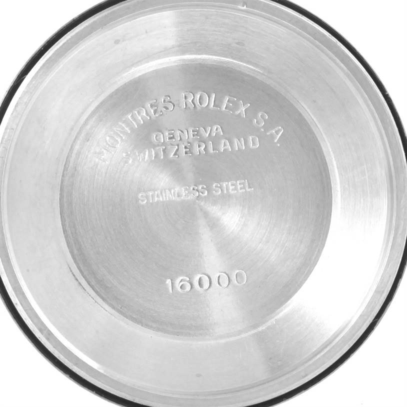 This image shows the inside case back of a Rolex Vintage Collection 16013 Men
s Stainless Steel Champagne Dial 16013 Men
s Stainless Steel Champagne Dial model watch, displaying its reference number and material.