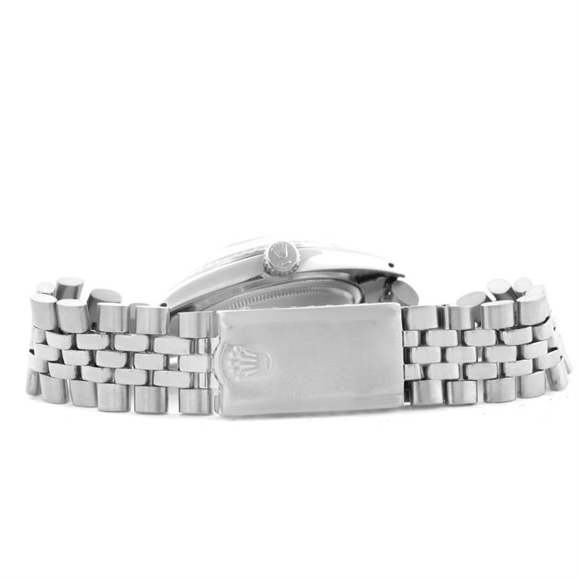 The image shows the back side and clasp of the Rolex Vintage Collection 1603 Men's Stainless Steel Silver Dial 1603 Men's Stainless Steel Silver Dial model watch, including part of the bracelet.