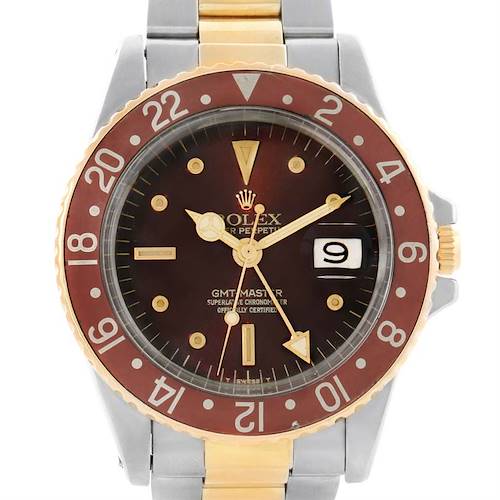 Photo of Rolex GMT Master Rootbeer Steel 18K Yellow Gold Vintage Watch 1675
