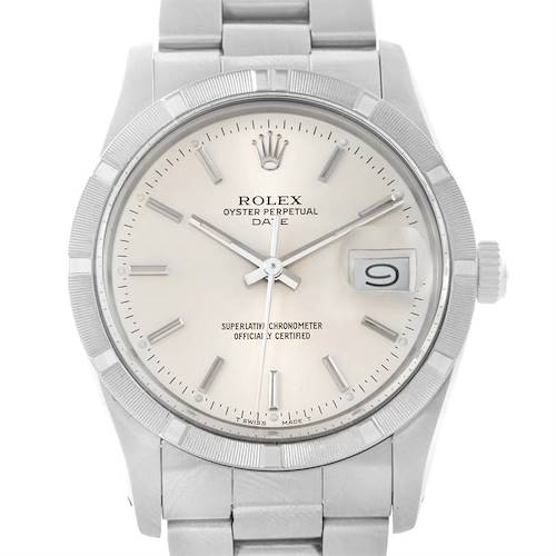Photo of Rolex Date Stainless Steel Silver Dial Vintage Mens Watch 15010