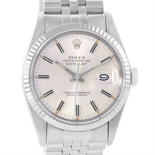 Photo of Rolex Datejust Vintage Mens Steel 18K White Gold Watch 16014 Year 1979