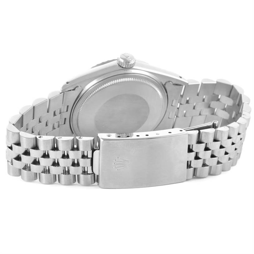 This image shows the back view and bracelet clasp of a Rolex Vintage Collection 16030 Men's Stainless Steel Silver Dial 16030 Men's Stainless Steel Silver Dial watch.