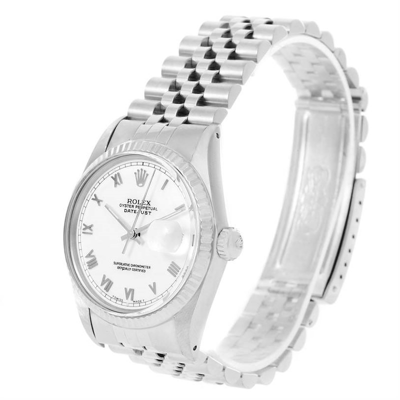 Rolex Datejust Mens Steel 18K White Gold Vintage Watch 16014 Year 1987 SwissWatchExpo