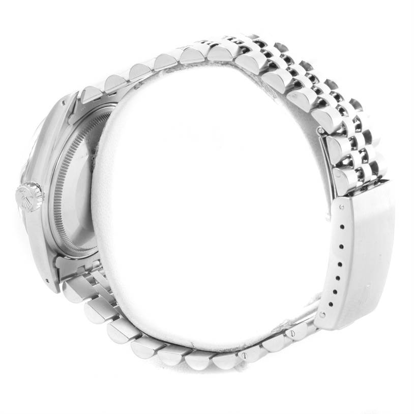 The image shows a side profile of the Rolex Vintage Collection 16014 Men's Stainless Steel Silver Dial 16014 Men's Stainless Steel Silver Dial watch, highlighting the band, crown, and clasp.