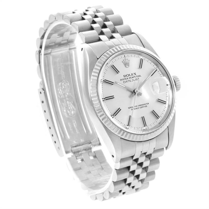 Rolex Datejust Vintage Mens Steel 18K White Gold Watch 16014 Year 1981 SwissWatchExpo