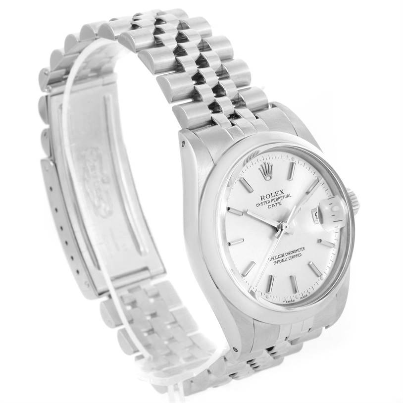The Rolex Vintage Collection 15000 Men's Stainless Steel Silver Dial 15000 Men's Stainless Steel Silver Dial model is shown at a three-quarter angle, displaying the watch face, bezel, and bracelet.