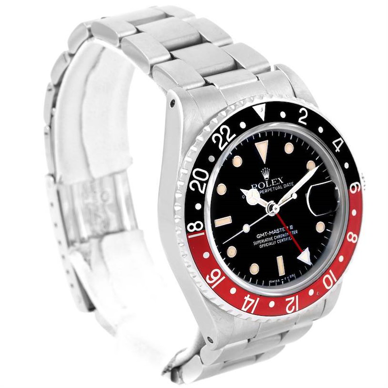 Rolex GMT Master Fat Lady Vintage Coke Black Red Bezel Watch 16760 SwissWatchExpo