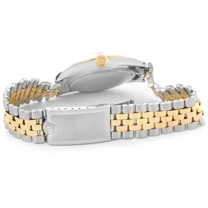 The image shows the side view of the Rolex Vintage Collection 1601 Men's Stainless Steel Silver Dial 1601 Men's Stainless Steel Silver Dial watch, focusing on the clasp and bracelet band.