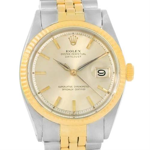Photo of Rolex Datejust Vintage Mens Stainless Steel 14K Yellow Gold Watch 1601