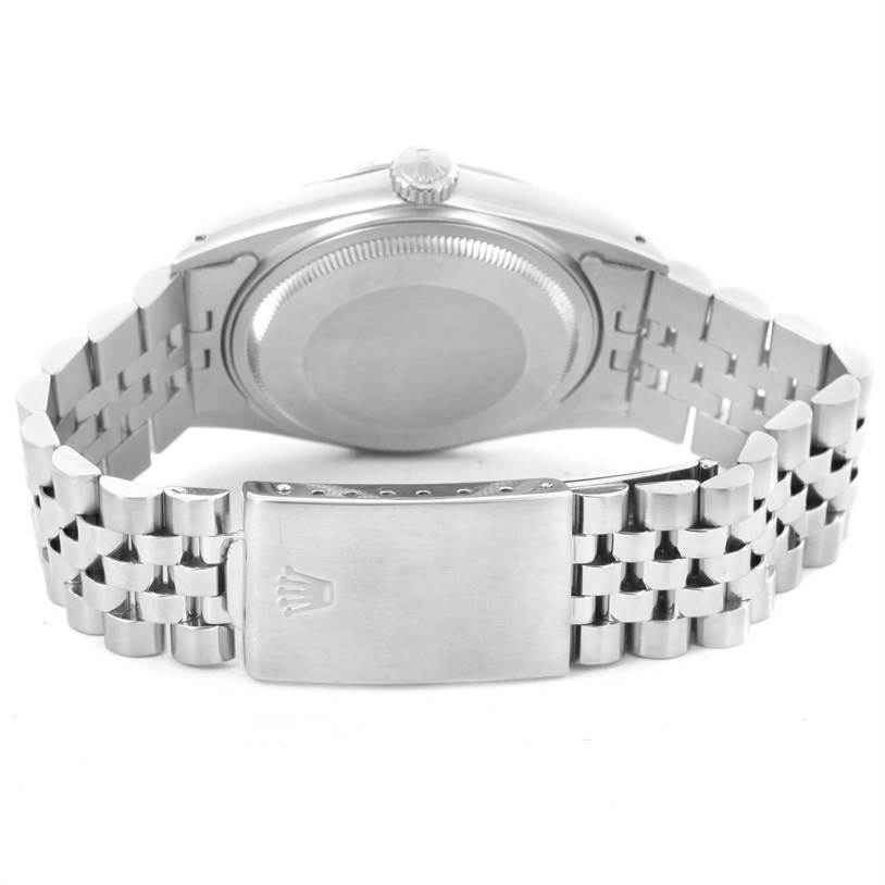 The image shows the back case and clasp of the Rolex Vintage Collection 16014 Men's Stainless Steel Silver Dial 16014 Men's Stainless Steel Silver Dial model watch from a rear angle.