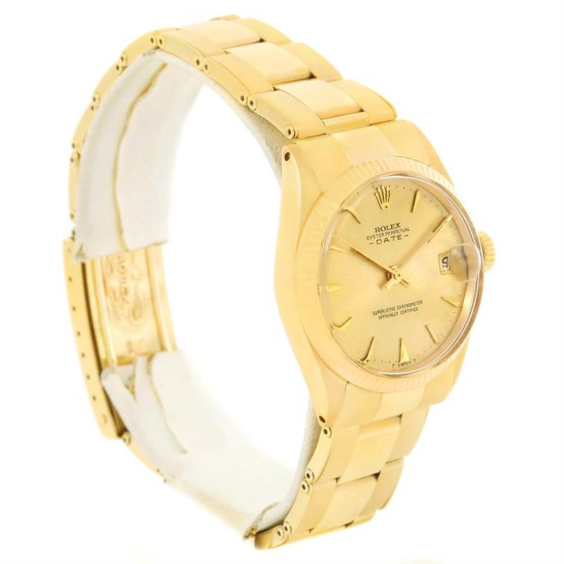 Rolex Date Midsize 14k Yellow Gold Vintage Unisex Watch 6627 SwissWatchExpo