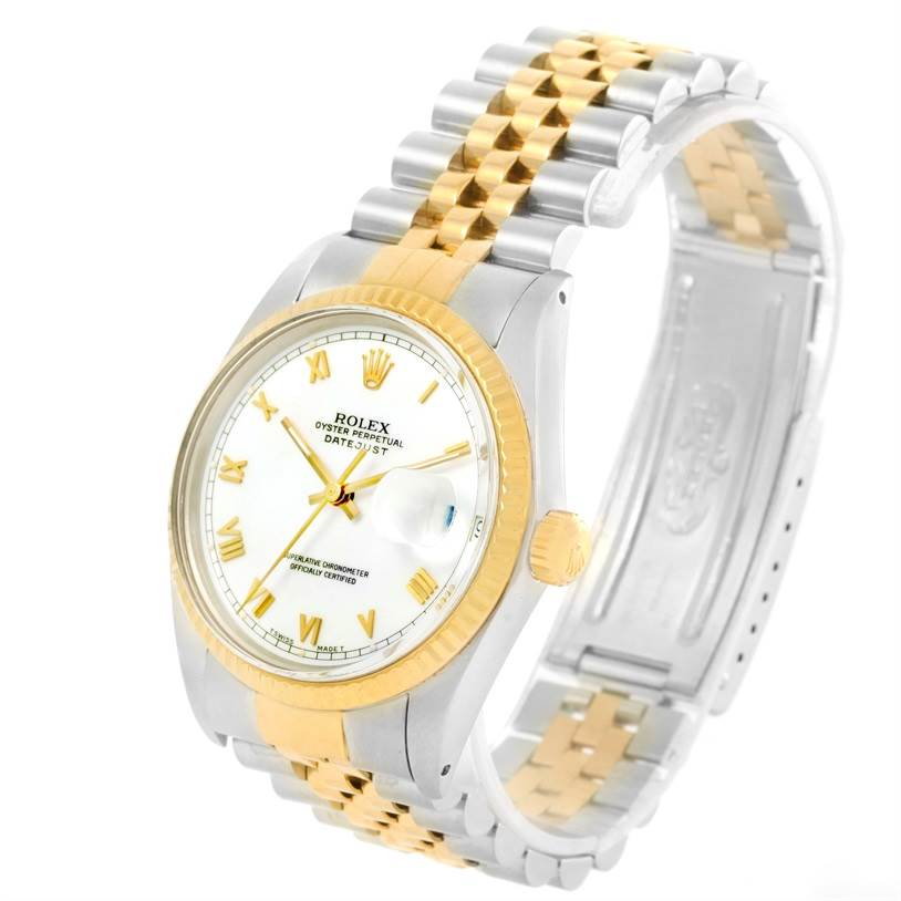 Rolex Datejust Steel Yellow Gold White Dial Vintage Watch 16013 ...