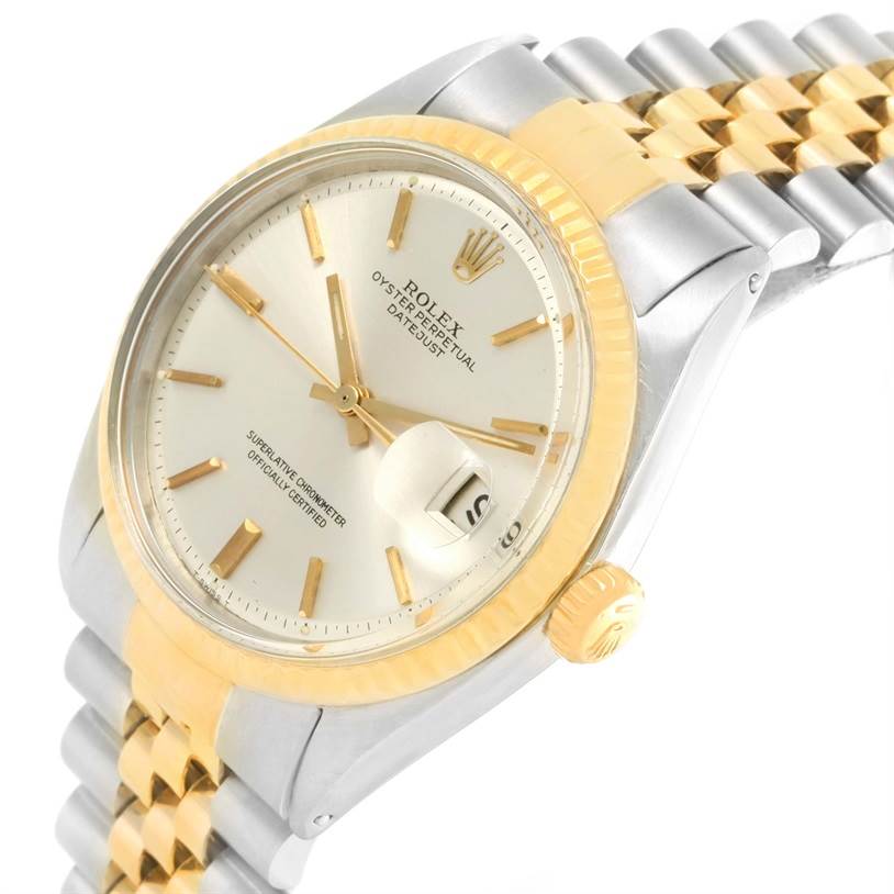 The image shows a Rolex Vintage Collection 1601 Men's Stainless Steel Silver Dial 1601 Men's Stainless Steel Silver Dial watch from an oblique angle, highlighting the dial, bezel, and bracelet.