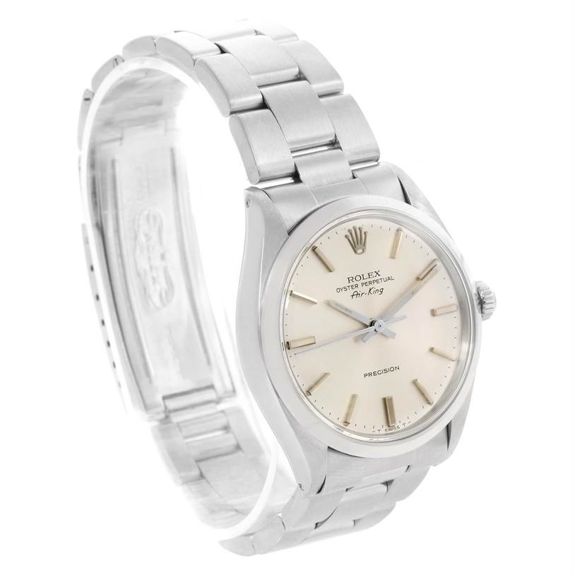 The Rolex Vintage Collection 5500 Men's Stainless Steel Silver Dial 5500 Men's Stainless Steel Silver Dial model is shown at a slight angle showcasing the watch face, bracelet, and crown.