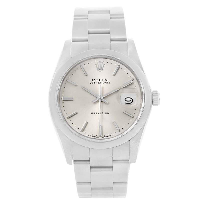 The Rolex Vintage Collection 6694 Men's Stainless Steel Silver Dial 6694 Men's Stainless Steel Silver Dial watch is shown from the front, highlighting the dial, case, bracelet, and crown.