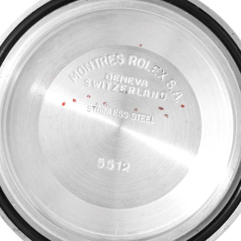 This image shows the inner side of the case back of a Vintage Collection model by Rolex.