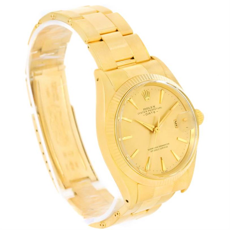 Rolex Date 18k Yellow Gold Oyster Bracelet Vintage Mens Watch 1503 SwissWatchExpo