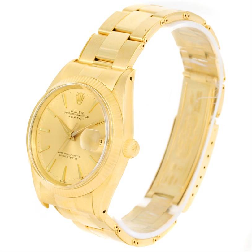 Rolex Date 18k Yellow Gold Oyster Bracelet Vintage Mens Watch 1503 ...