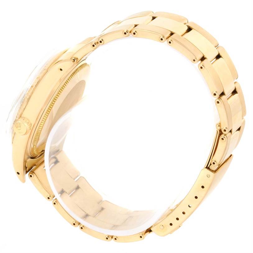 The image shows a side view of the Rolex Vintage Collection 1503 Men's Yellow Gold Champagne Dial 1503 Men's Yellow Gold Champagne Dial model, highlighting the bracelet and case profile.