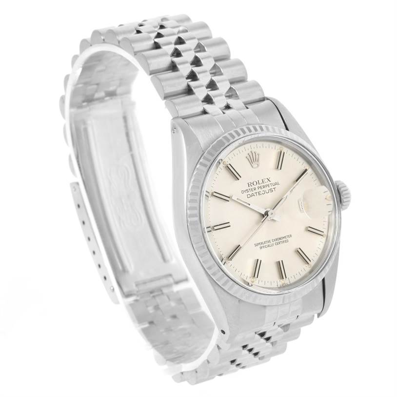 This Rolex Vintage Collection 16014 Men's Stainless Steel Silver Dial 16014 Men's Stainless Steel Silver Dial watch is shown at a slight angle, displaying the face, bezel, crown, and part of the bracelet.