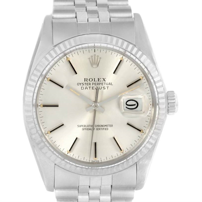 Rolex Datejust Vintage Steel 18K White Gold Automatic Watch 16014 SwissWatchExpo