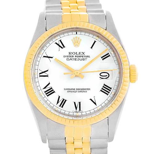 Photo of Rolex Datejust Steel Yellow Gold White Buckley Dial Vintage Watch 16013
