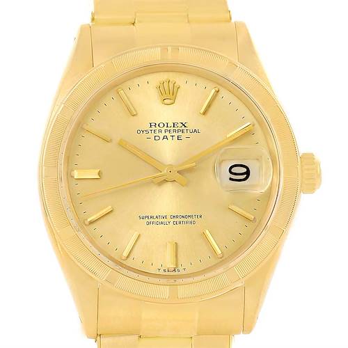 Photo of Rolex Date 18K Yellow Gold Vintage Mens Watch 1500