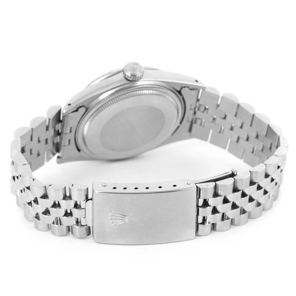 The image shows the back and bracelet of a Rolex Vintage Collection 16030 Men's Stainless Steel Silver Dial 16030 Men's Stainless Steel Silver Dial model watch.