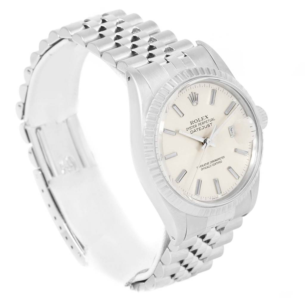 The Rolex Vintage Collection 16000 Men's Stainless Steel Silver Dial 16000 Men's Stainless Steel Silver Dial watch is shown at a three-quarter angle, highlighting its dial, bezel, and band.