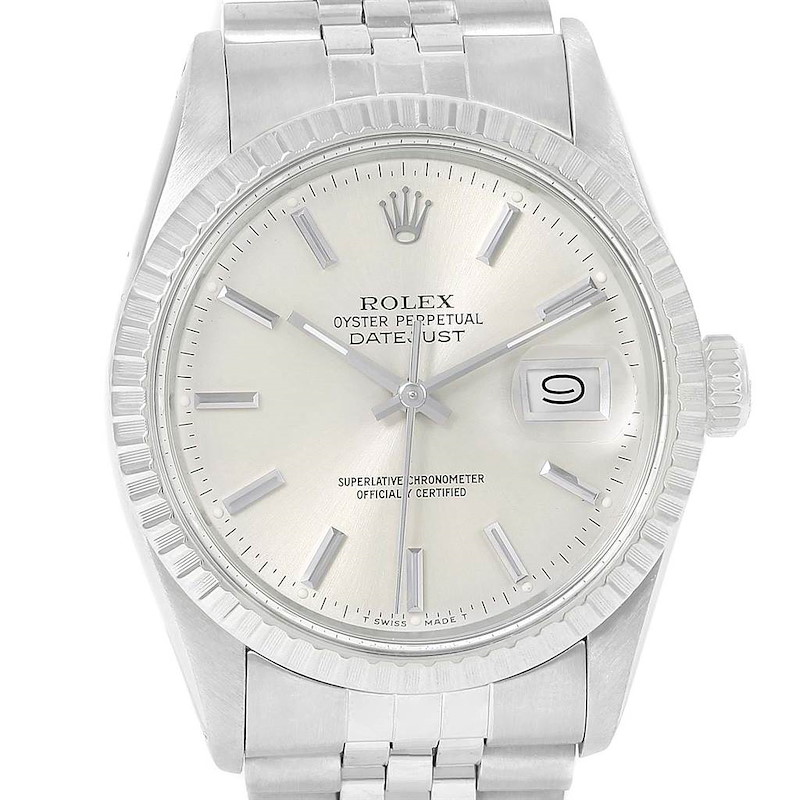 Rolex Datejust Steel Silver Dial Automatic Vintage Mens Watch 16000 SwissWatchExpo