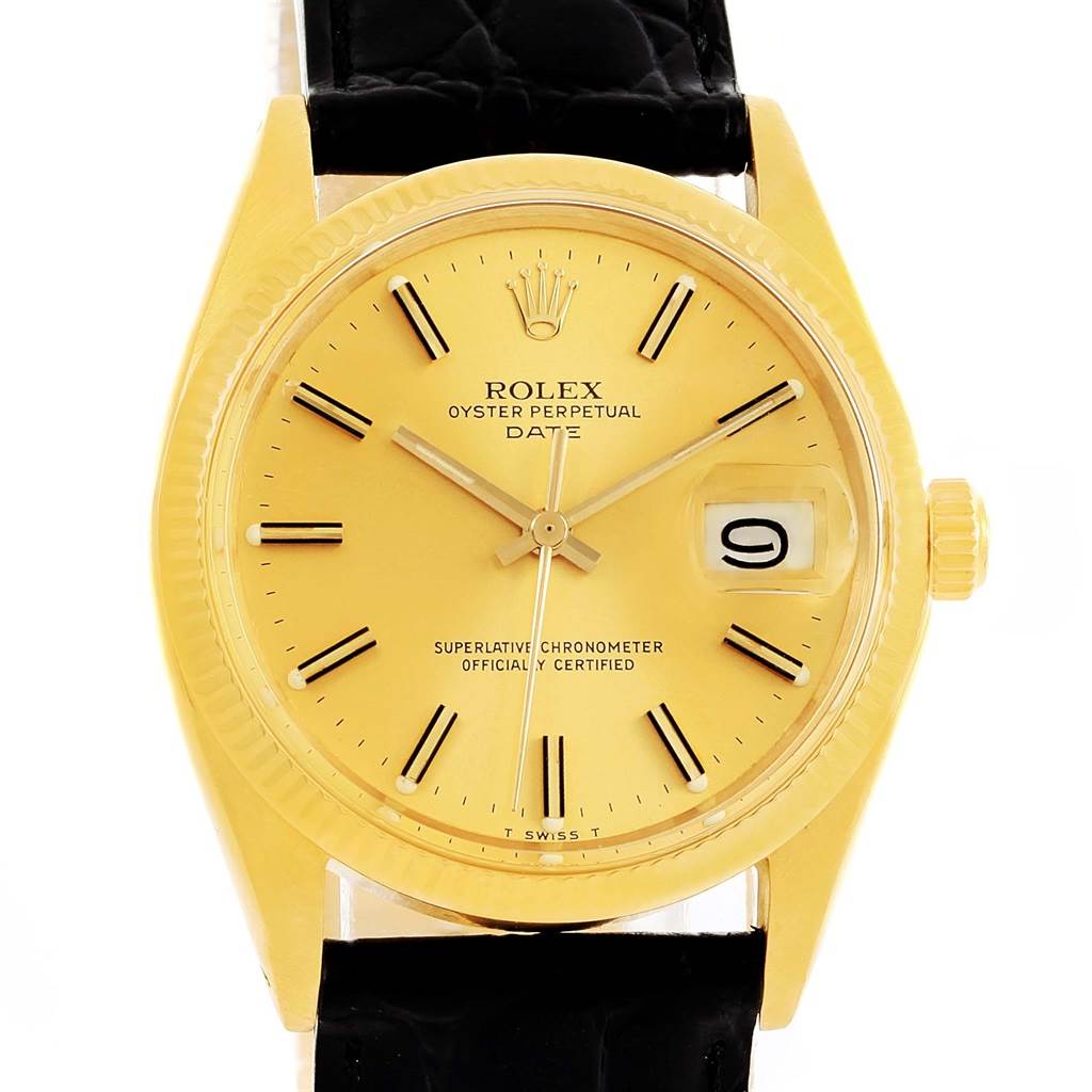 Rolex Date 14K Yellow Gold Vintage Mens Watch 1503 Year | SwissWatchExpo