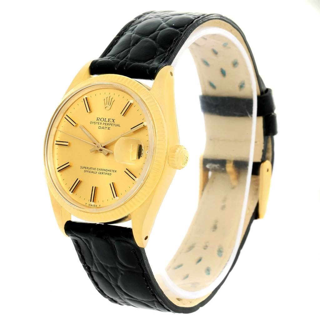 Rolex Date 14K Yellow Gold Vintage Mens Watch 1503 Year | SwissWatchExpo